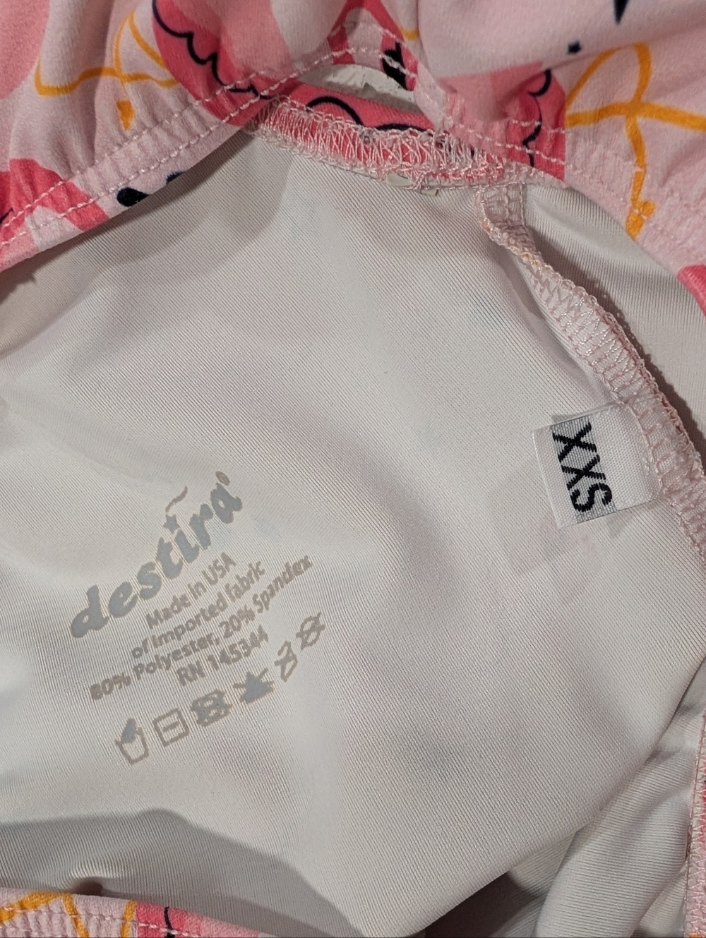 TINY TODDLER Destira Gymnastics Dance Leotard XXS Small 2XS UNITARD Flamingos - Picture 2 of 5